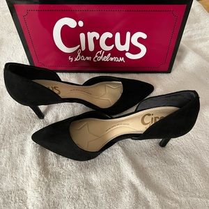 Tatianna, Black velvet 3” heels by Sam Edelman.